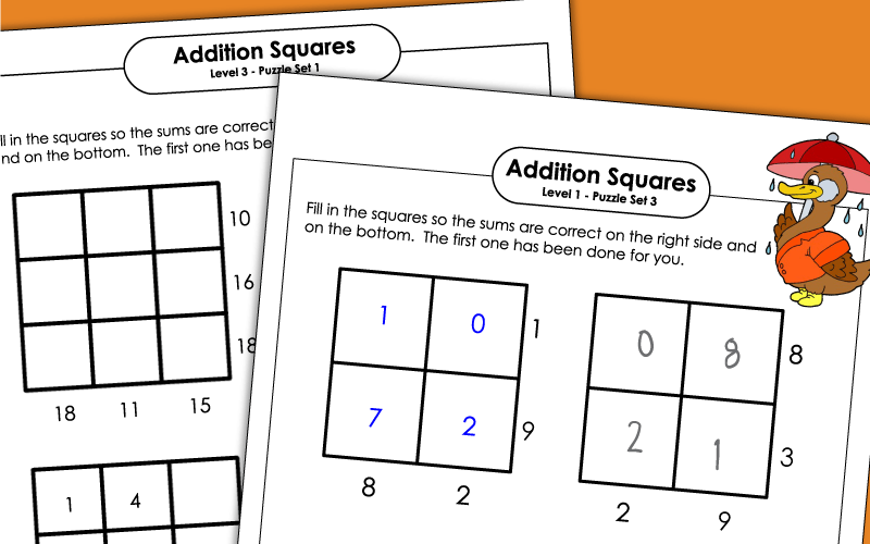 Addition Square Puzzles