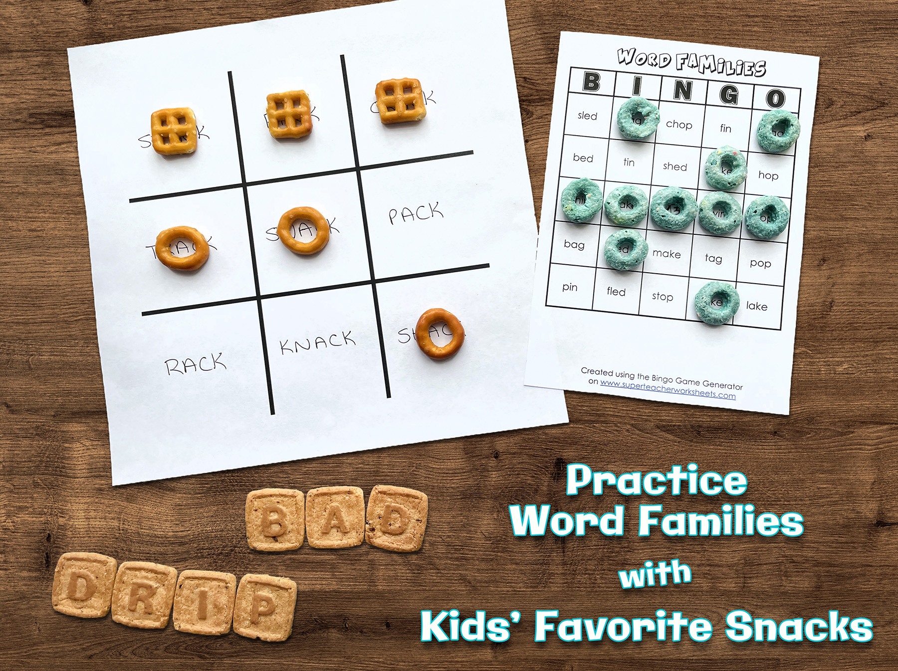 Word Family Snack Games