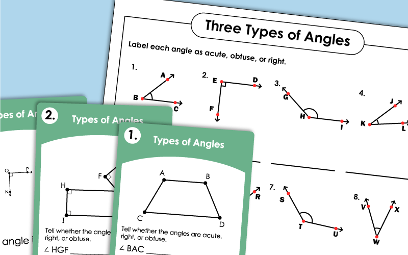 Acute, Obtuse, Right Angles Worksheets