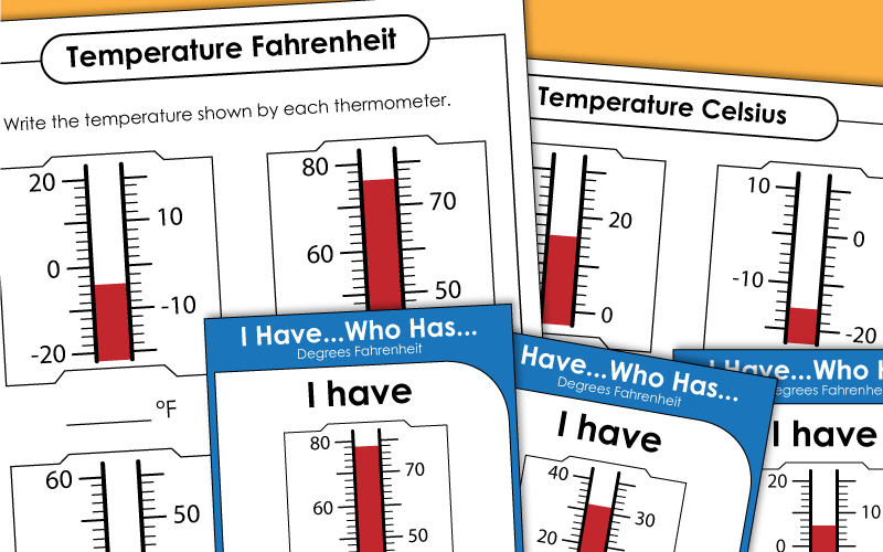 Measuring Temperature Worksheets