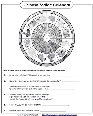 Chinese New Year Worksheets
