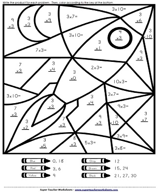 Multiplication Mystery Picture Worksheet