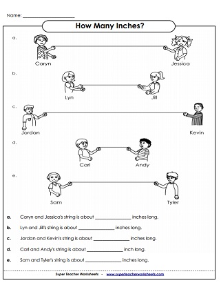 Printable Measurement Worksheets (Inches)
