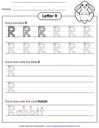 Tracing Letters Worksheet R