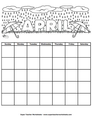 Spring Worksheets - Calendar