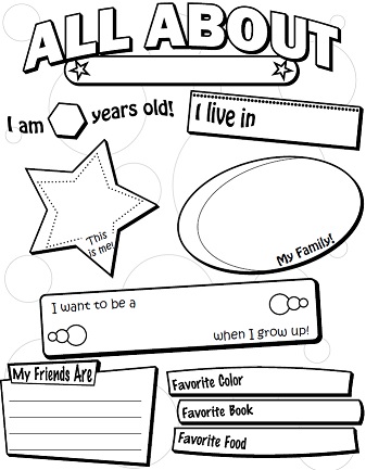 all about me printables 4th grade