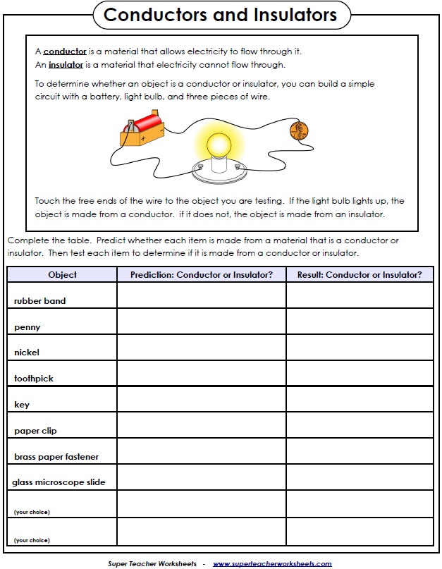 electricity worksheets