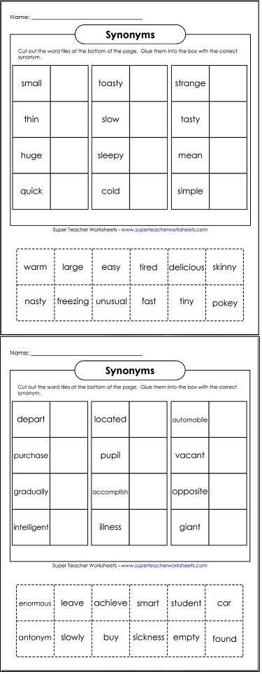 Cut and Glue Synonyms