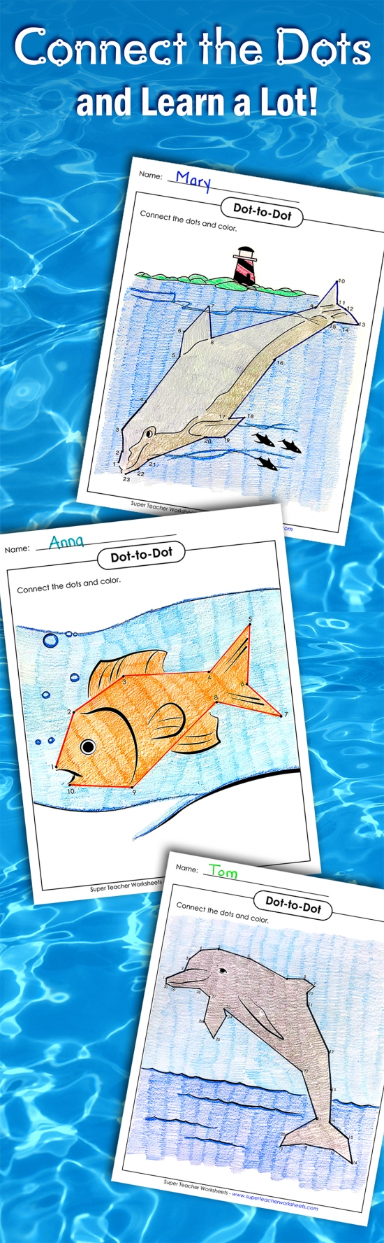 Jumping Walleye dot to dot printable worksheet - Connect The Dots