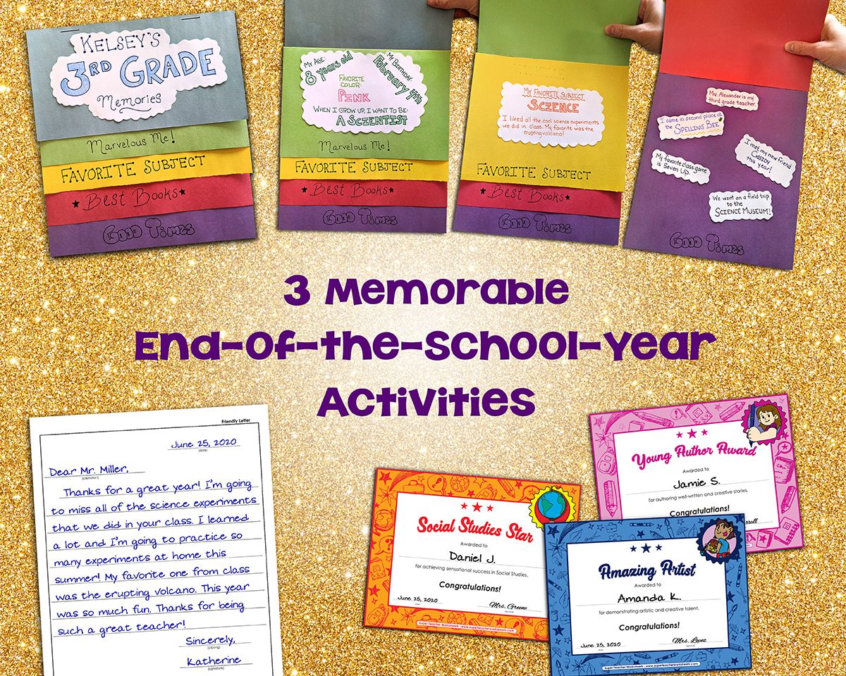 End of School Year Memories Worksheet, Fun