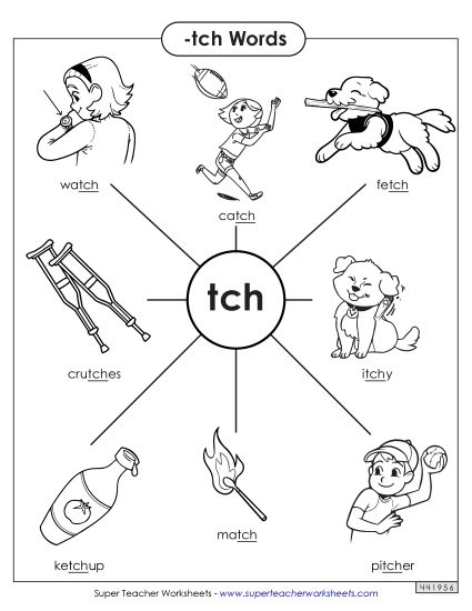 Anchor Charts - -tch Words Anchor Chart (Printable PDF Worksheet)