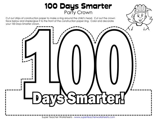 Crafts - 100th Day Crown (Printable PDF Worksheet)