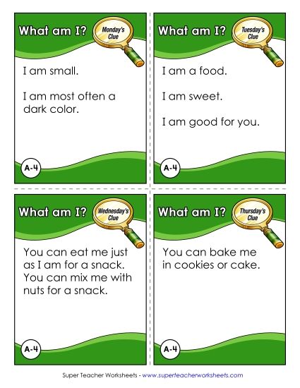 1st Grade - A4 - Raisin (Printable PDF Worksheet)