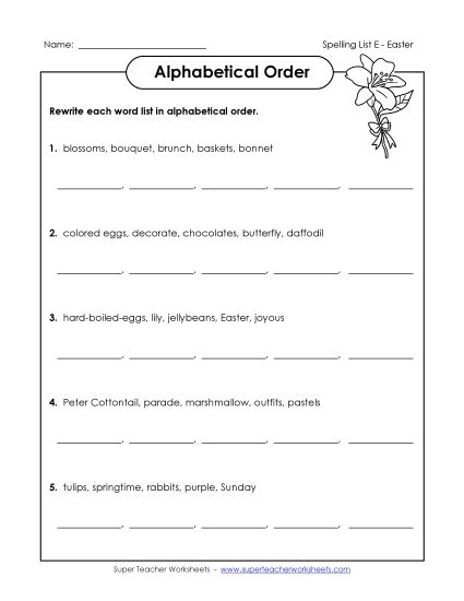 Alphabetical Order - ABC Order Groups (Printable PDF Worksheet)