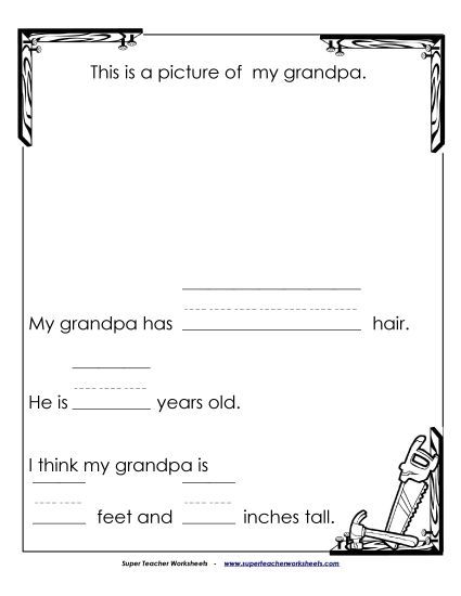 For Grandpas - About Grandpa (Primary) (Printable PDF Worksheet)