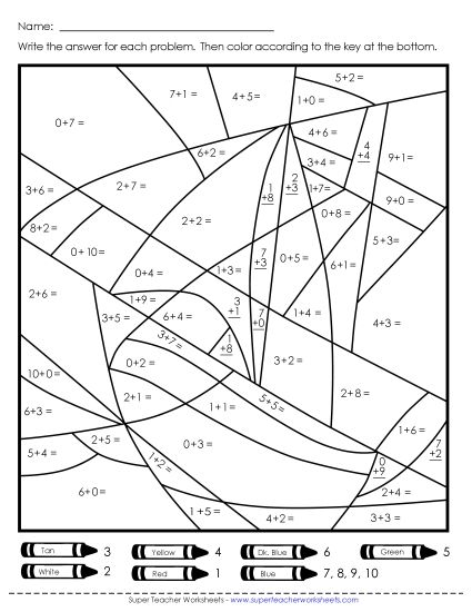 Addition - Addition: Boat or Plane (Printable PDF Worksheet)