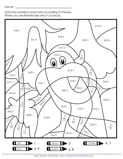 Addition - Addition: Dr. Seuss Characters (Printable PDF Worksheet)