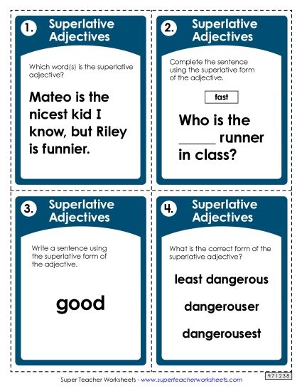 ELA - Adjectives: Superlative (Printable PDF Worksheet)