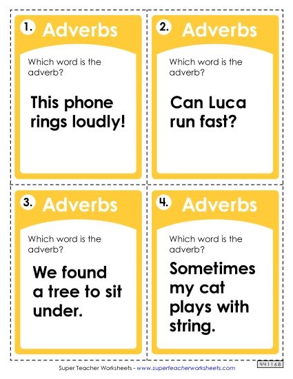 ELA - Adverbs: Basic (Printable PDF Worksheet)