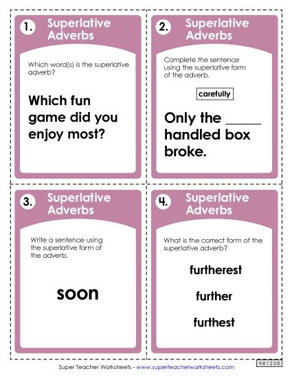 ELA - Adverbs: Superlative (Printable PDF Worksheet)