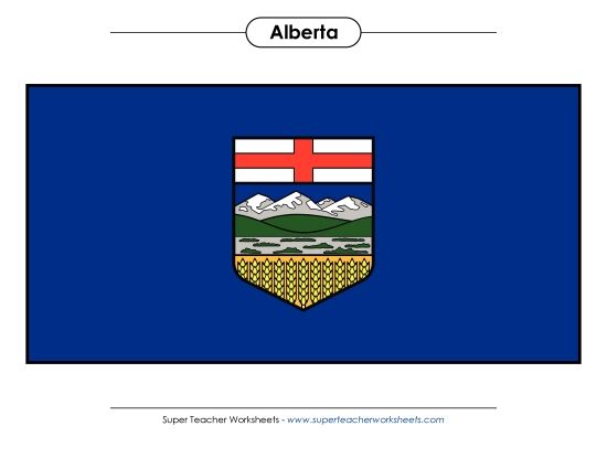 Flag and Coat of Arms - Alberta Flag (Full Colour) (Printable PDF Worksheet)
