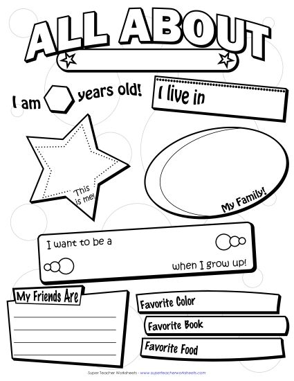 All About Me - All About Me Poster (Small) (Printable PDF Worksheet)
