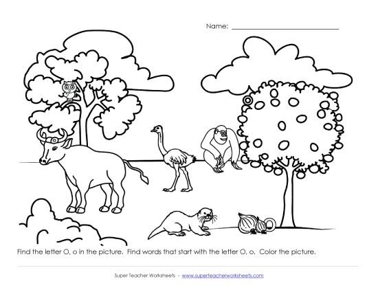 Alphabet Coloring Page - Letter O (Printable PDF Worksheet)