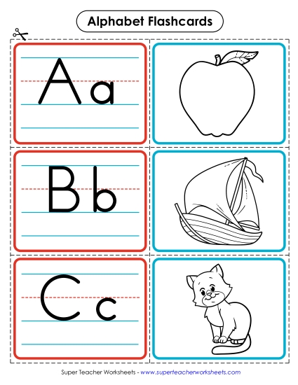 Games & Flashcards - Alphabet Flashcards (B&W) (Printable PDF Worksheet)