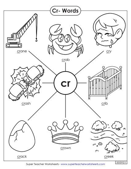 Worksheets - Anchor Chart (Cr- Words) (Printable PDF Worksheet)