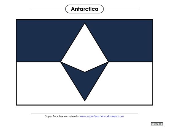 Flag - Antarctica Flag (Full Color) (Printable PDF Worksheet)