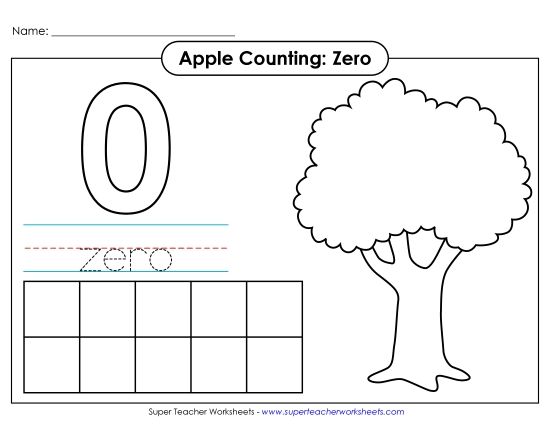 More Math - Apple Counting Mats Worksheets (0-10) (Printable PDF Worksheet)