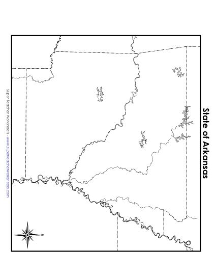 Maps - Arkansas: Blank Map (Printable PDF Worksheet)