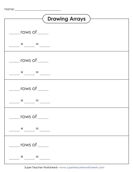Multiplication with Arrays: Worksheets - Array Template (Printable PDF Worksheet)