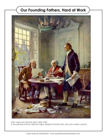 Worksheets and Activities - Artwork Analysis: Founding Fathers Hard At Work (Printable PDF Worksheet)