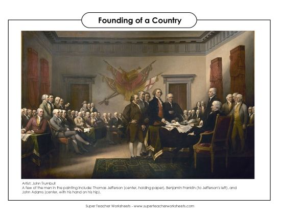 Worksheets and Activities - Artwork Analysis: Founding of a Country (Printable PDF Worksheet)