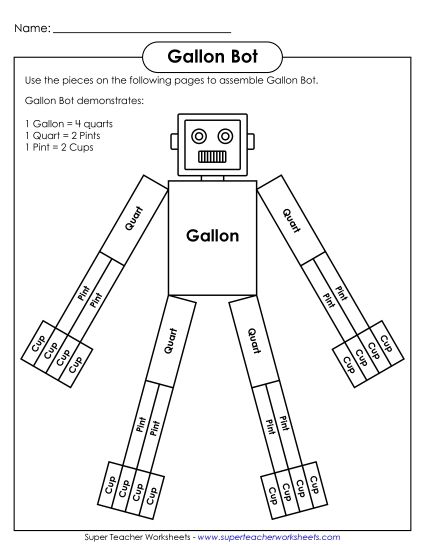 Assemble Gallon Bot (Printable PDF Worksheet)