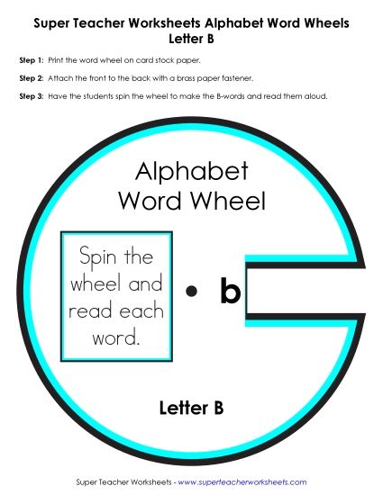 Word Wheel - B-  Word Wheel (Printable PDF Worksheet)