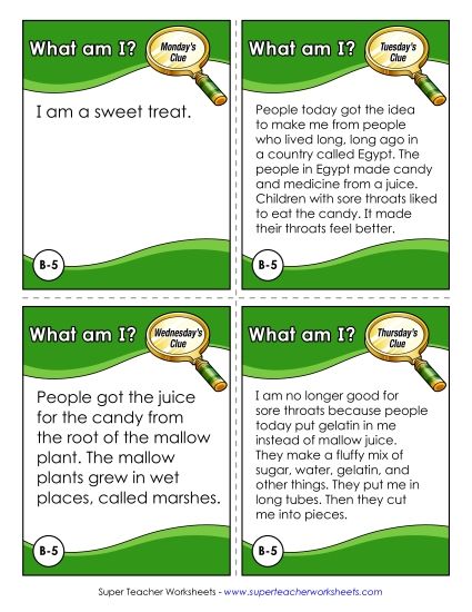 2nd Grade - B5 - Marshmallow (Printable PDF Worksheet)