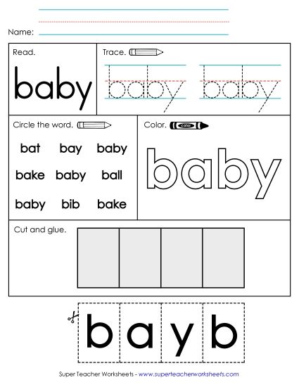 Individual Sight Words - Baby (Sight Word) (Printable PDF Worksheet)