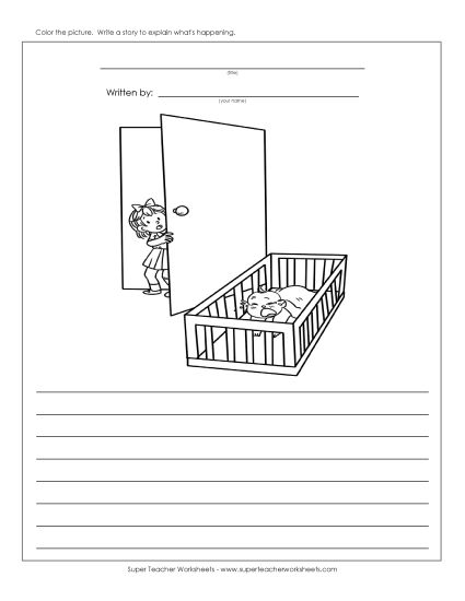Story Pictures - Baby Sister (Printable PDF Worksheet)