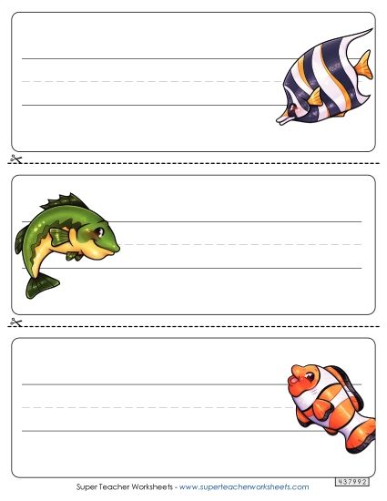 Desk Tags - Back to School Desk Tag - Fish (Printable PDF Worksheet)