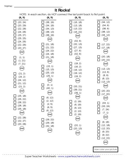 Back-to-School Math - Back To School Mystery Graph - School House (Printable PDF Worksheet)
