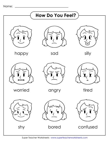 Basic Feelings - Basic Feelings Chart (Printable PDF Worksheet)