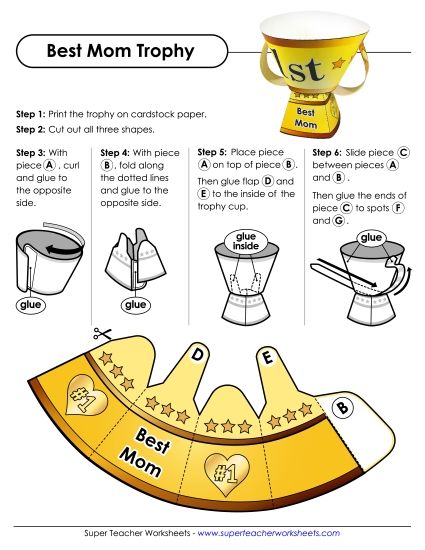 Trophies - Best Mom Award (Printable PDF Worksheet)