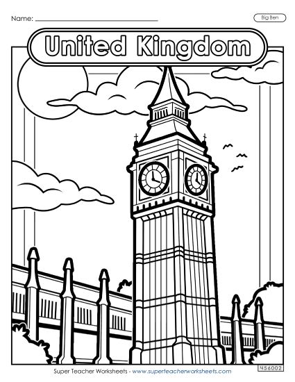 Coloring Page - Big Ben Coloring Page (Printable PDF Worksheet)