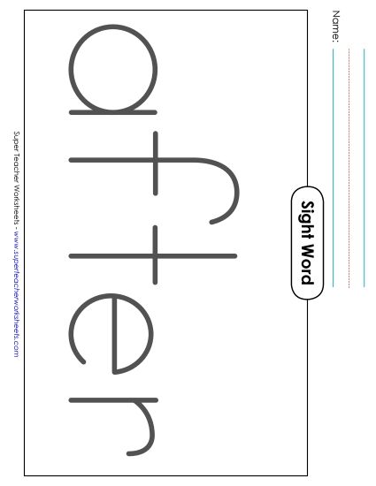 Big Trace: After (Printable PDF Worksheet)