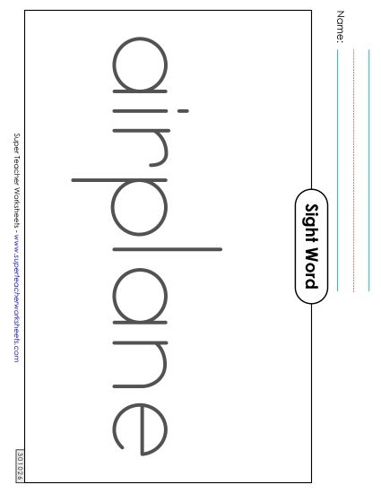 Big Trace: Airplane (Printable PDF Worksheet)