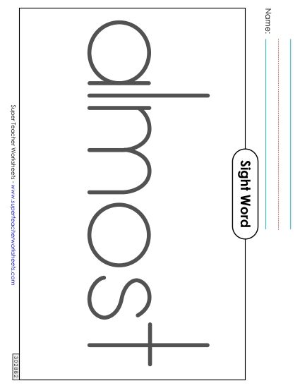 Big Trace: Almost (Printable PDF Worksheet)