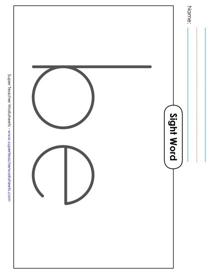 Big Trace: Be (Printable PDF Worksheet)