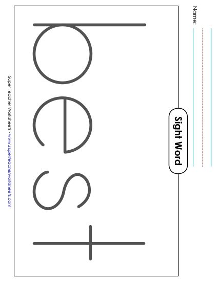 Big Trace: Best (Printable PDF Worksheet)